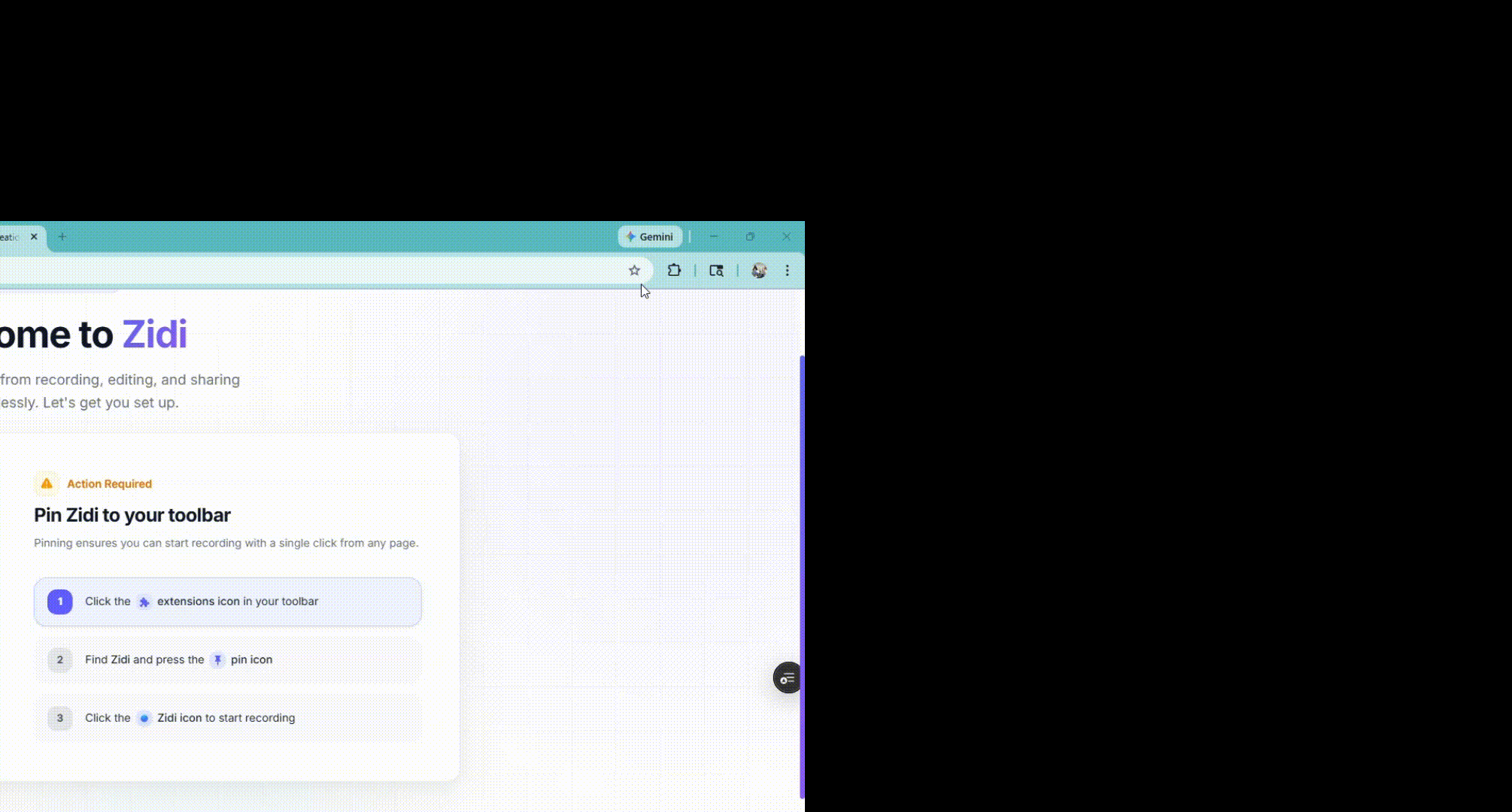 How to pin the VidPal extension